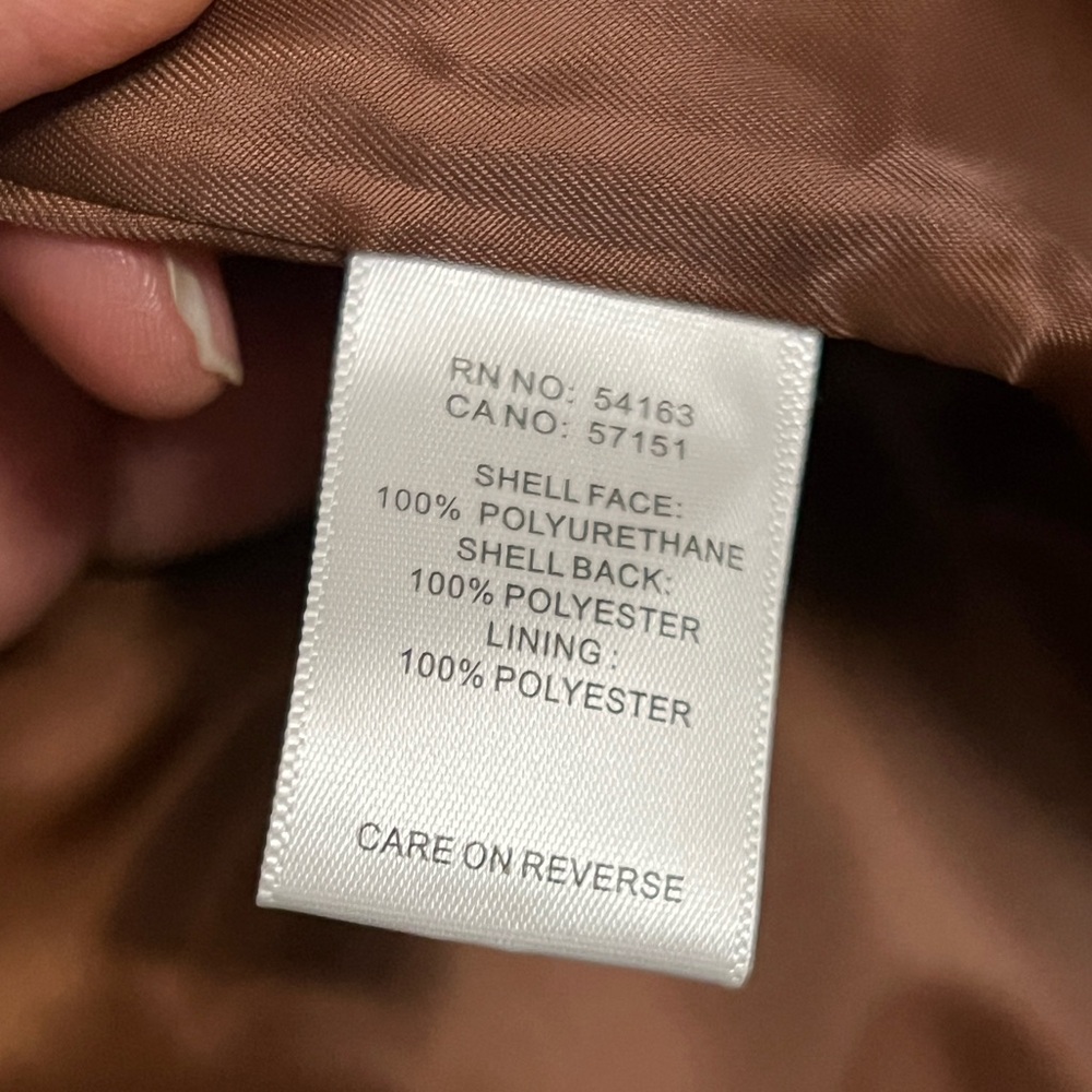 Marc New York Brown Faux Leather Sleeveless Trench Vest - Picture 7 of 9
